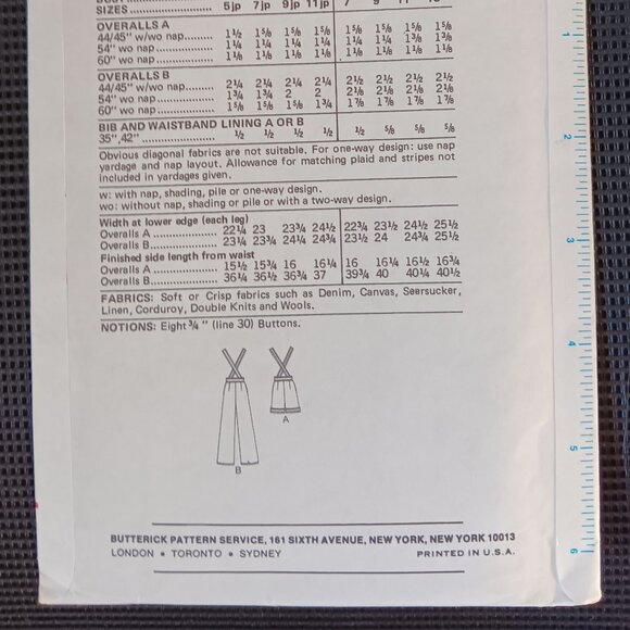Rare Vintage Uncut Butterick 3527 70s Junior Jr Petite Bib Overalls Romper - Picture 4 of 4
